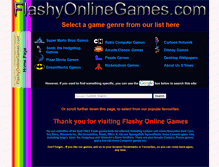 Tablet Screenshot of flashyonlinegames.com